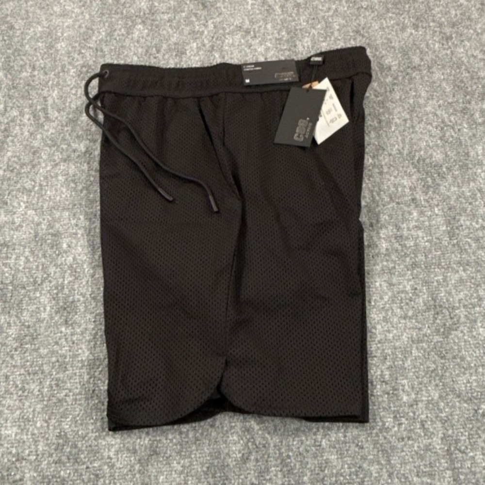 CSG Mens Medium Black Mesh Active Athletic Gym Quick Dry Shorts 8in Inseam NWT